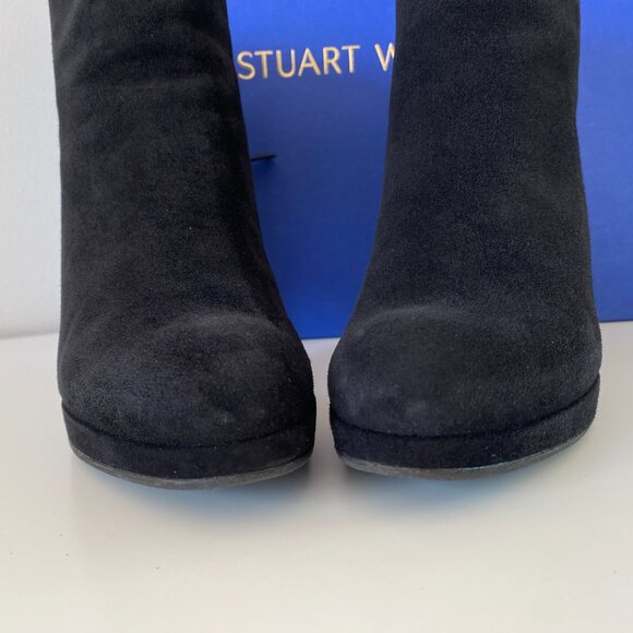 Stuart Weitzman | Martine Black Suede Booties - Size 5.5 - Made in Spain - Picture 9 of 13